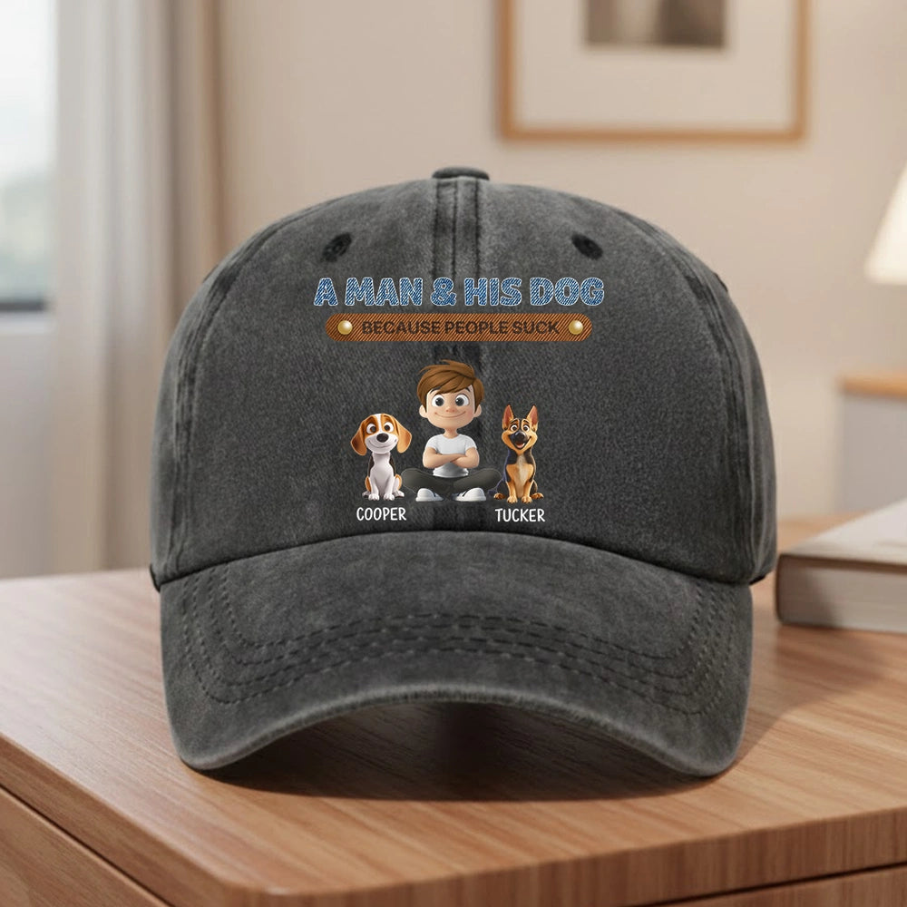 Custom Dog Lover Hat for Men - Funny Pet Owner Gift Hat MagicInPrints