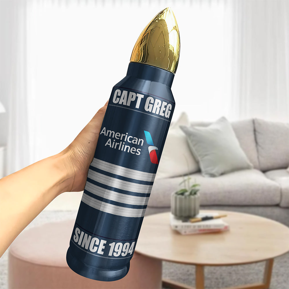 Personalized Pilot Tumbler - Custom Airline Logo & Rank Tumbler Cup PopCulturePrints