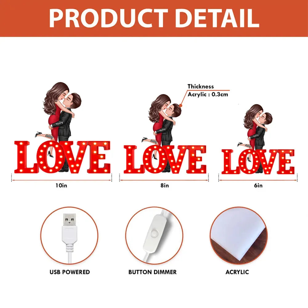 Custom Romantic LED Love Sign for Couples - Perfect for Anniversaries Plaque MagicInPrints