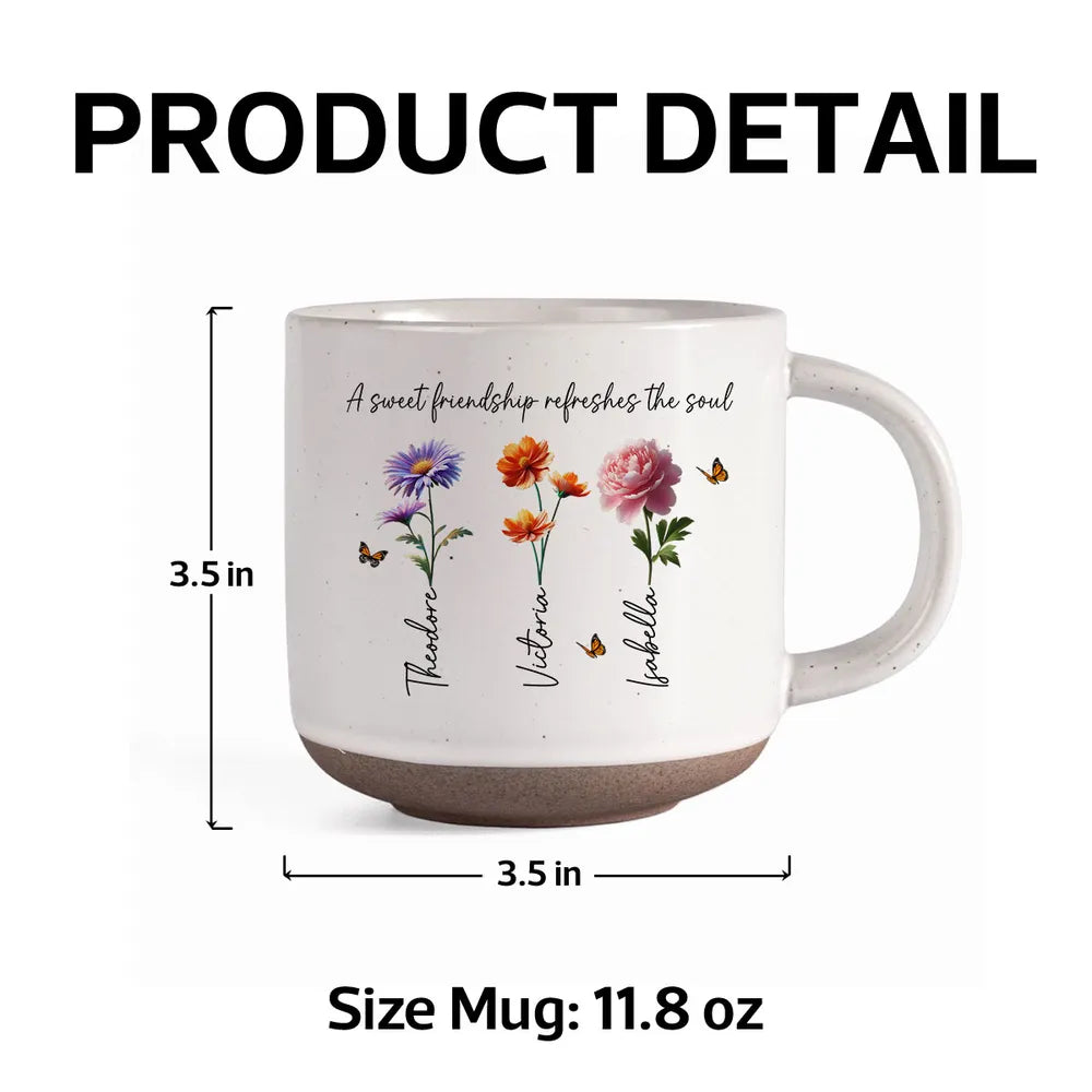 Personalized Friendship Mug for Friends with Floral Design - Thoughtful Gift Cup MagicInPrints