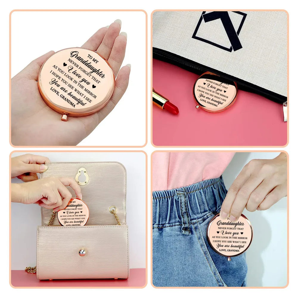 Personalized Compact Mirror for Granddaughter - Sentimental Gift from Grandma Beauty Tools MagicInPrints