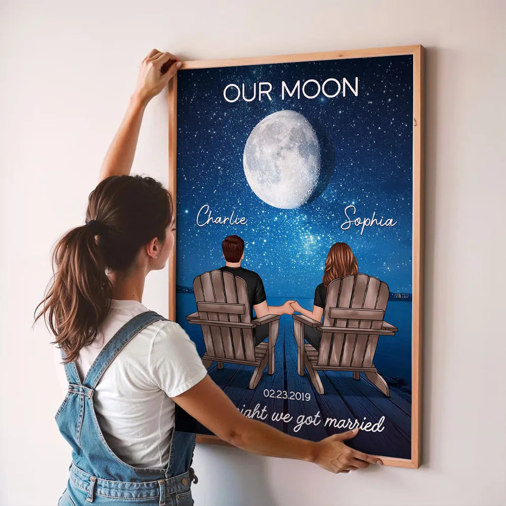 Personalized Starry Night Couple Poster for Newlyweds - Romantic Anniversary Gift Poster or Canvas MagicInPrints