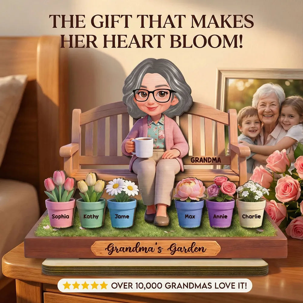 Personalized Grandma's Garden Figurine for Family - Mother's Day Gift Plaque MagicInPrints
