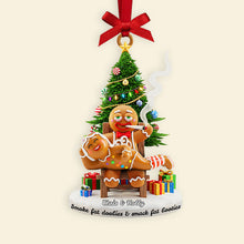 Load image into Gallery viewer, &quot;Smoke Fat Doobies, Snack Fat Booties&quot; - Personalized Gingerbread Couple Christmas Ornament Ornament MagicInPrints
