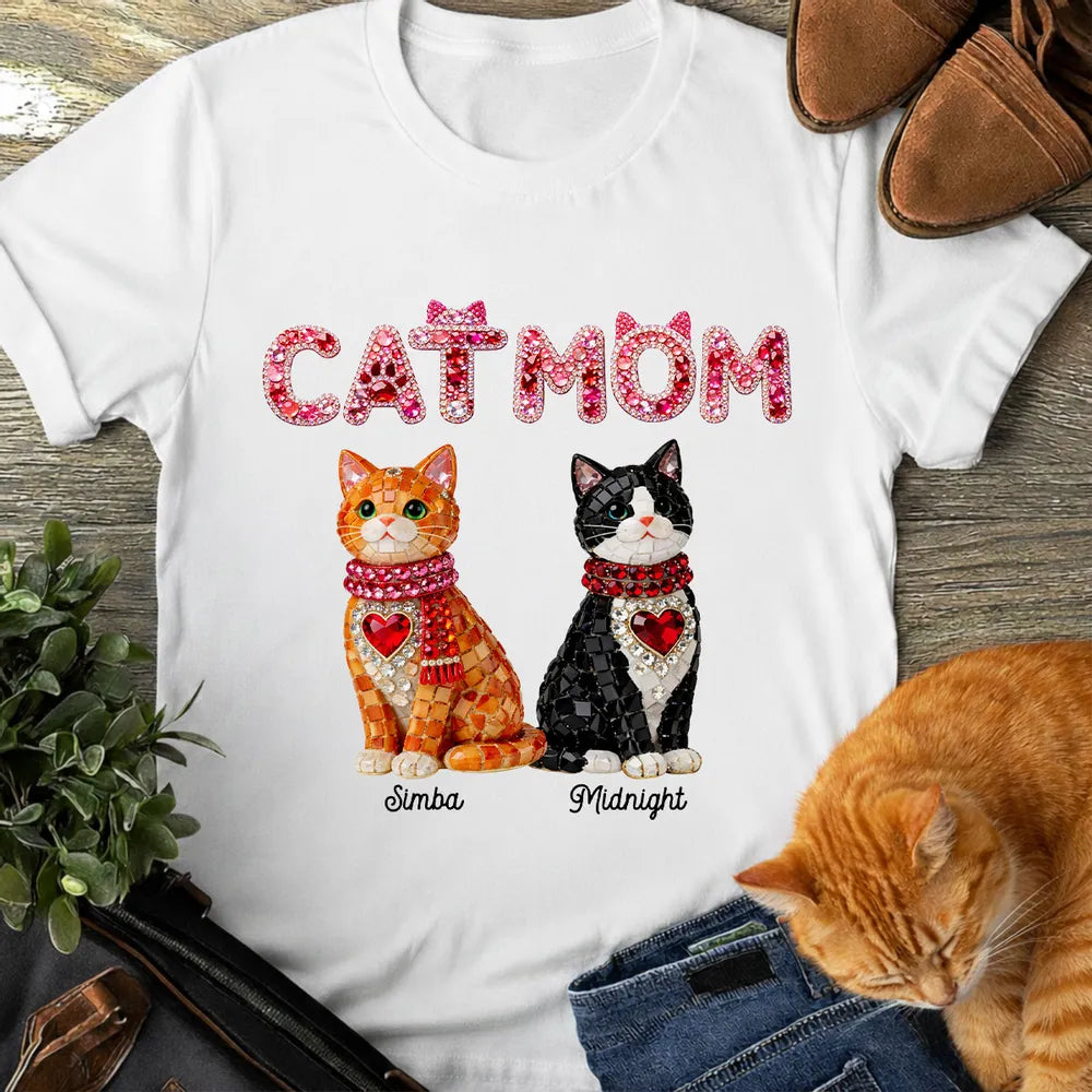Personalized Cat Mom T-Shirt for Women with Custom Cat Names - Perfect Gift for Cat Lovers Cloth MagicInPrints