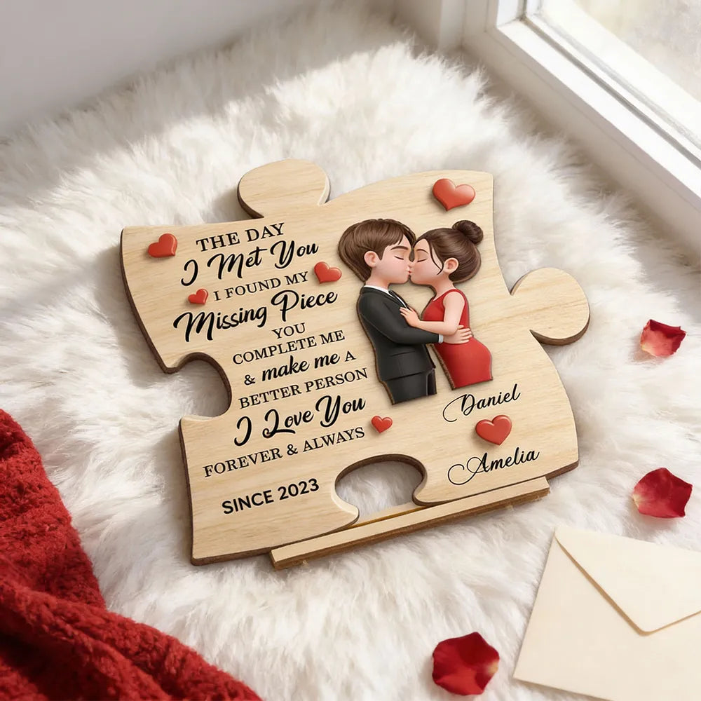 Personalized Puzzle Piece Plaque for Couples - Romantic Gift Keepsake Plaque MagicInPrints