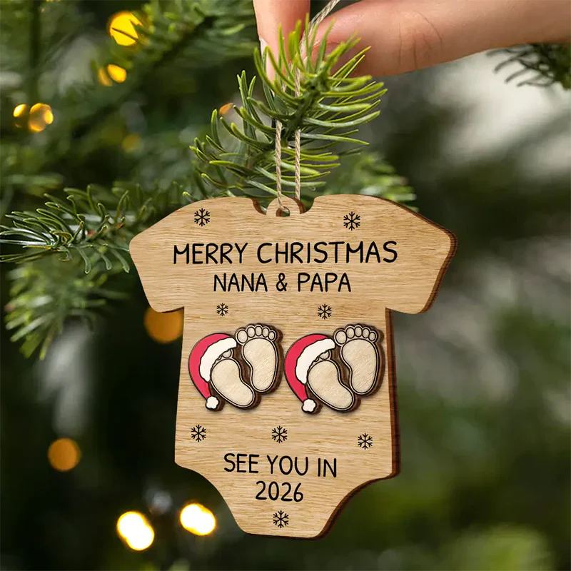 Personalized Baby Announcement Christmas Ornament for Parents - Holiday Keepsake 2026 Ornament MagicInPrints