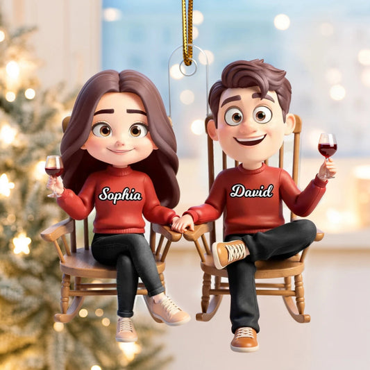 Personalized Couple Christmas Ornament - Custom Names Holiday Gift Ornament MagicInPrints