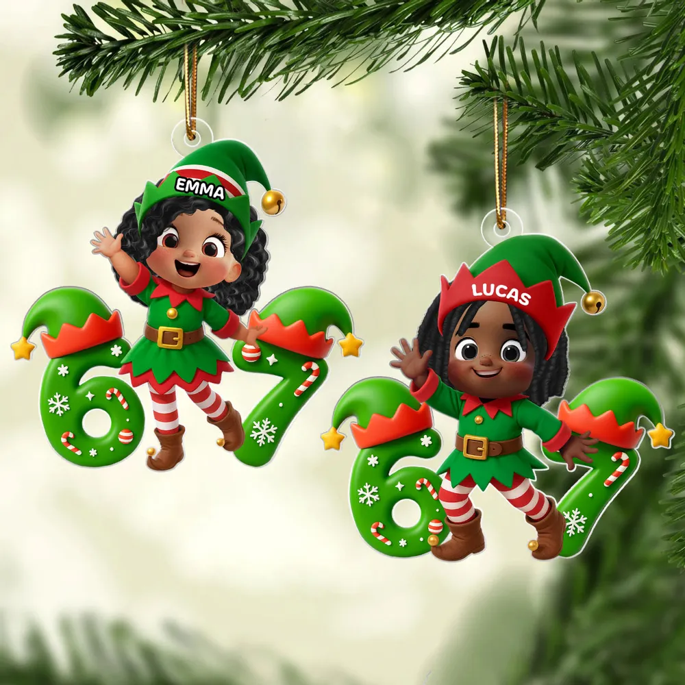 Personalized Elf Christmas Ornament for Kids - Festive Holiday Decor Ornament MagicInPrints