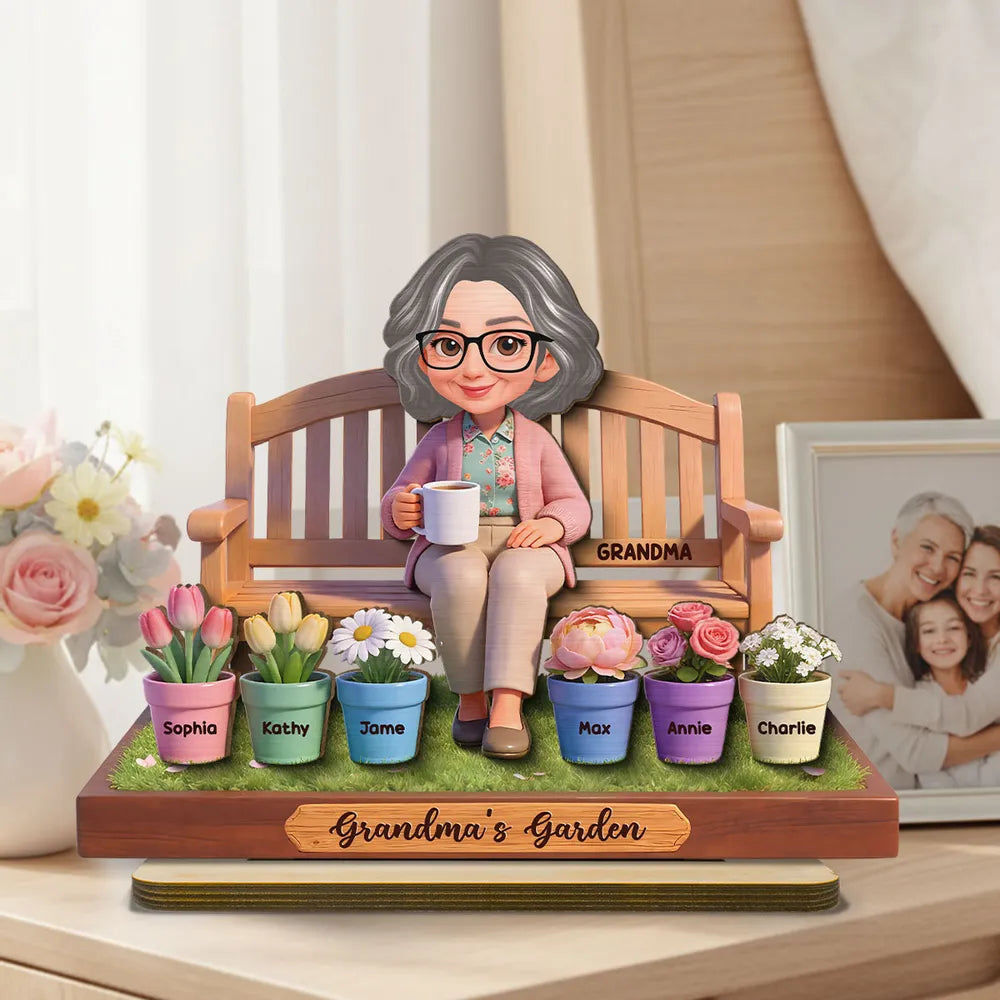 Personalized Grandma's Garden Figurine for Family - Mother's Day Gift Plaque MagicInPrints