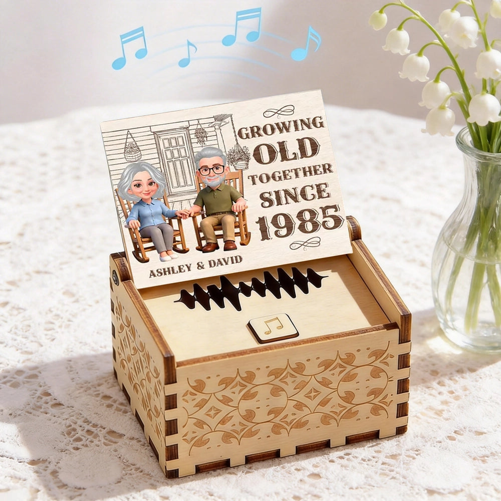Personalized Wooden Music Box for Couples - Anniversary Gift Since 1985 Plaque MagicInPrints