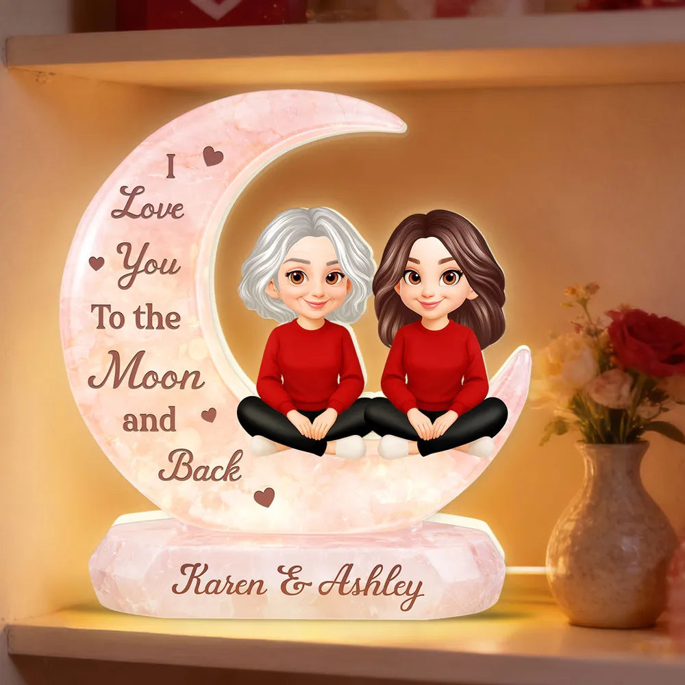 Personalized Moon Lamp for Couples - I Love You to the Moon and Back Plaque MagicInPrints