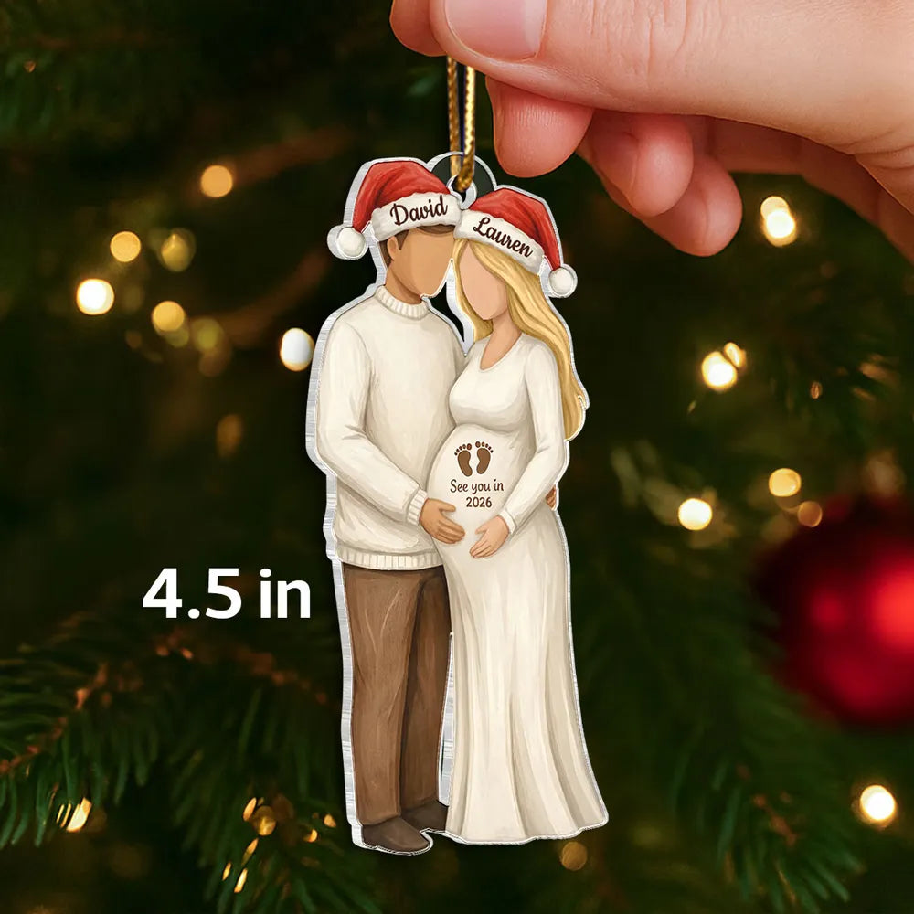 Personalized Christmas Ornament for Expecting Parents - Pregnancy Announcement Keepsake Ornament MagicInPrints