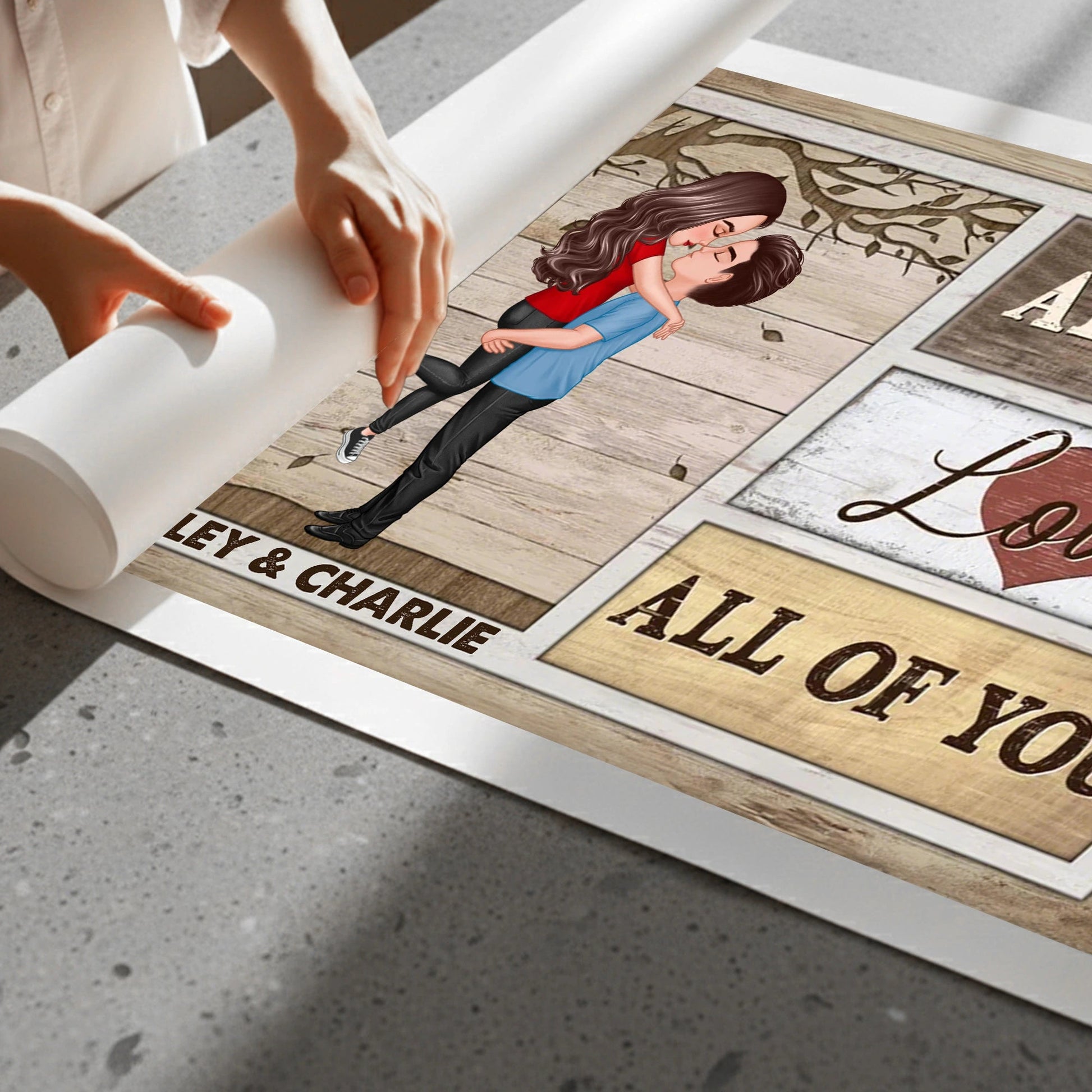 Personalized Romantic Canvas Print for Couples with Custom Names - Anniversary or Wedding Gift Other MagicInPrints