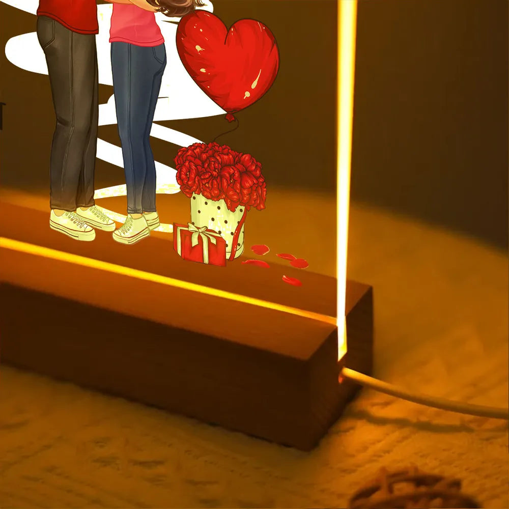 Custom Romantic Acrylic Night Light for Couples - Valentine's Day Gift Plaque MagicInPrints