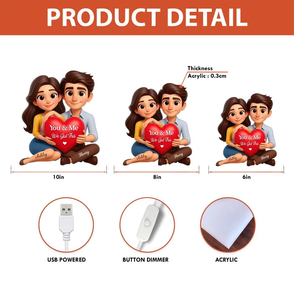 Personalized Couple Figurine Romantic Gift Custom Names - Valentine's Day Plaque MagicInPrints
