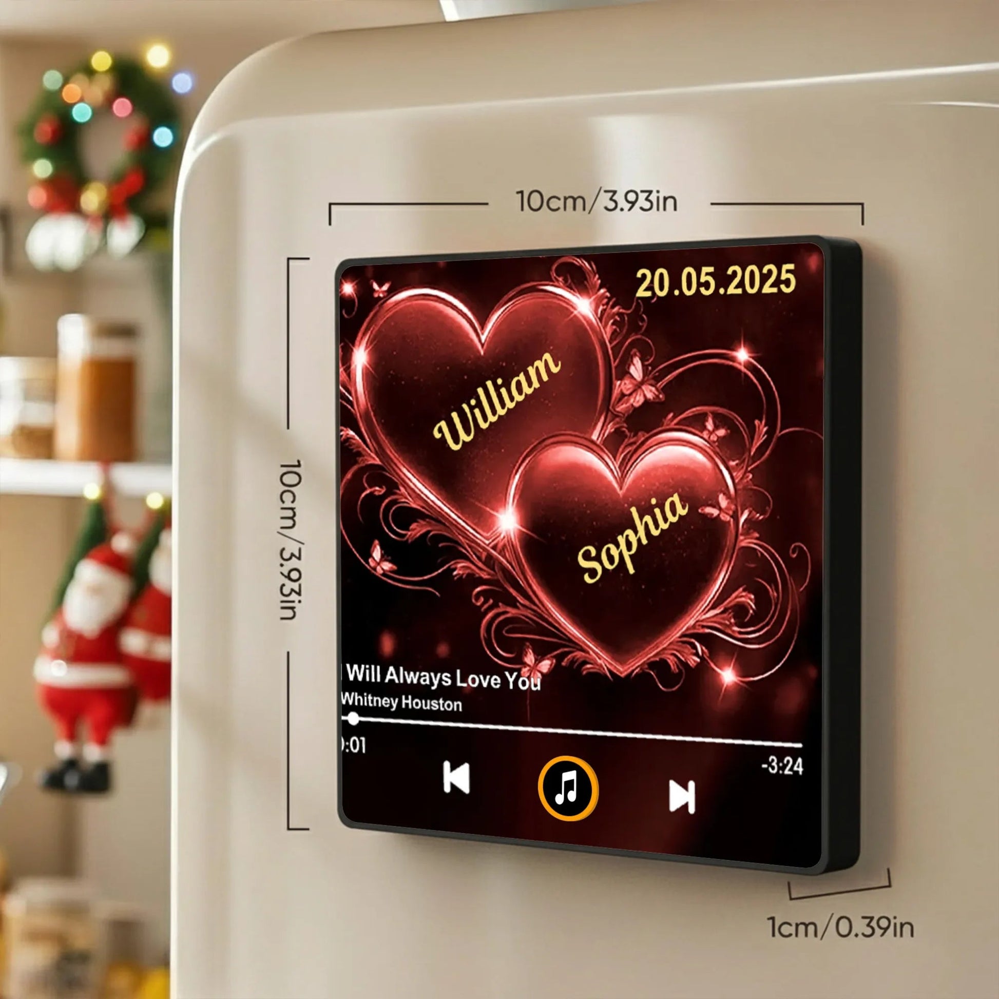 Personalized Music Plaque for Couples with Custom Names and Date - Romantic Gift for Anniversaries Fridge Magnet MagicInPrints