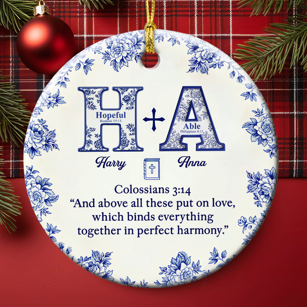 Blessed & Kind: Personalized Faith & Love Christmas Ornament - Perfect Gift for Couples Ornament MagicInPrints