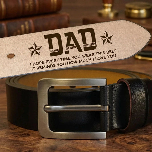 Personalized Leather Belt for Dad - The Man, The Myth, The Legend - Sentimental Gift Belt MagicInPrints