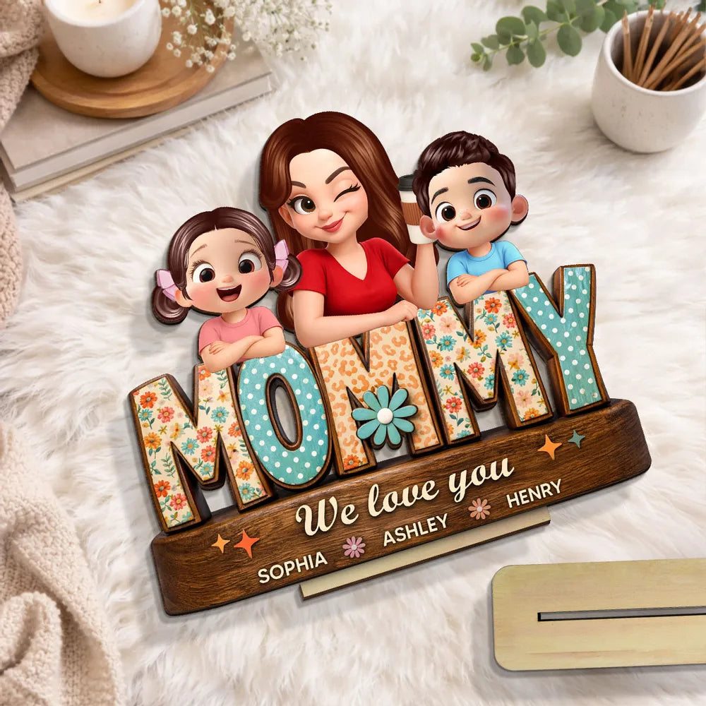 Personalized Family Figurine for Mom - Custom Names Gift for Mother's Day Plaque MagicInPrints