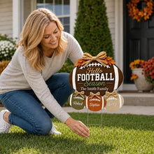 Load image into Gallery viewer, Personalized Football Season Shaped Yard Sign Family Gift
