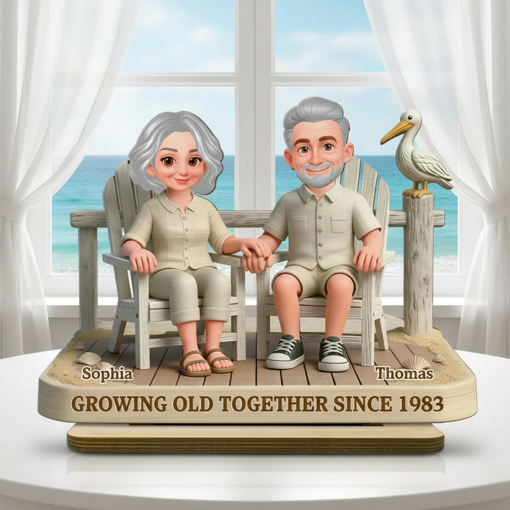 Custom Couple Figurine for Seniors - Anniversary Gift Keepsake Plaque MagicInPrints