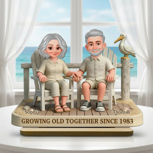 Custom Couple Figurine for Seniors - Anniversary Gift Keepsake Plaque MagicInPrints