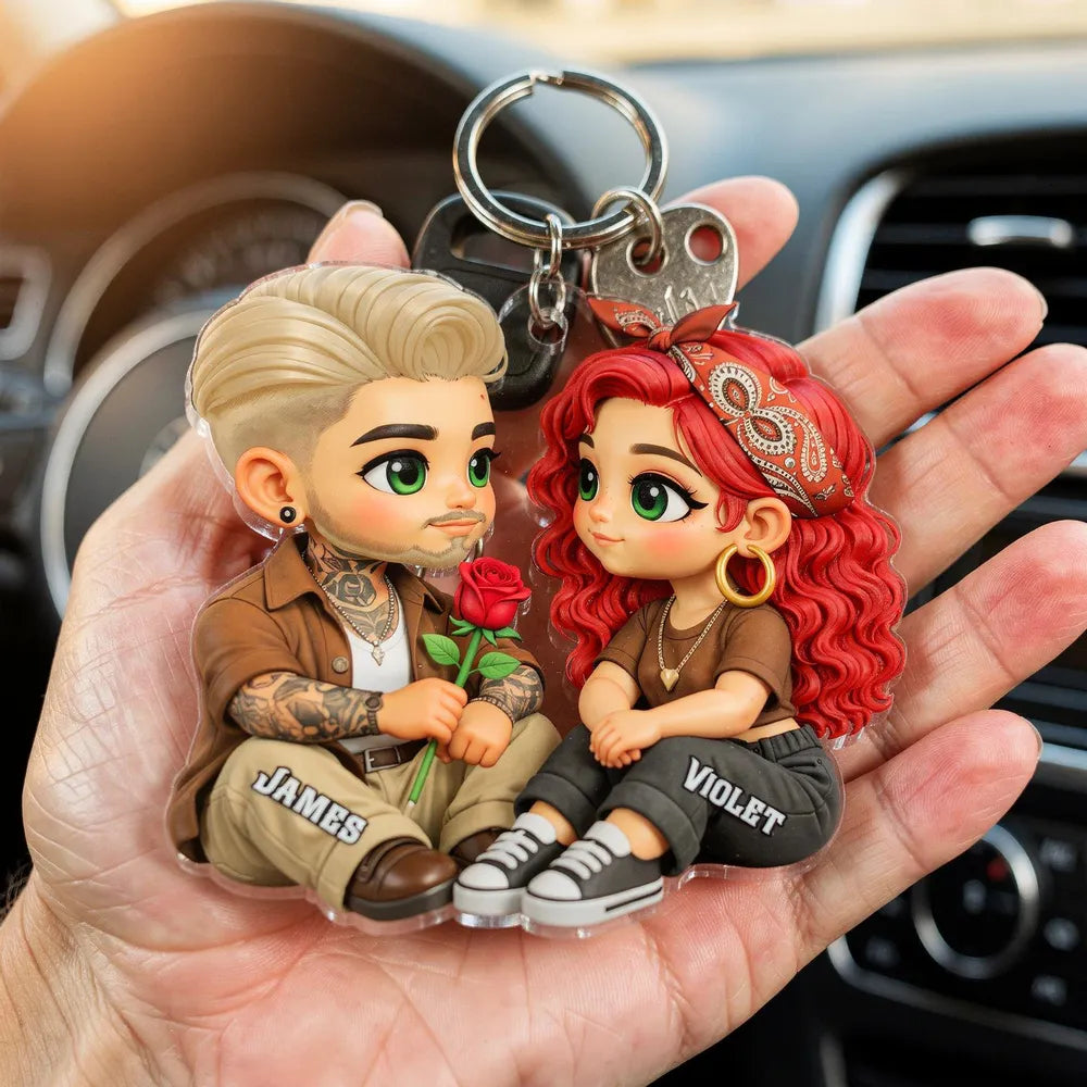 Personalized Couple Car Hanging Ornament for Romantic Gift - Custom Names Car Hanger MagicInPrints