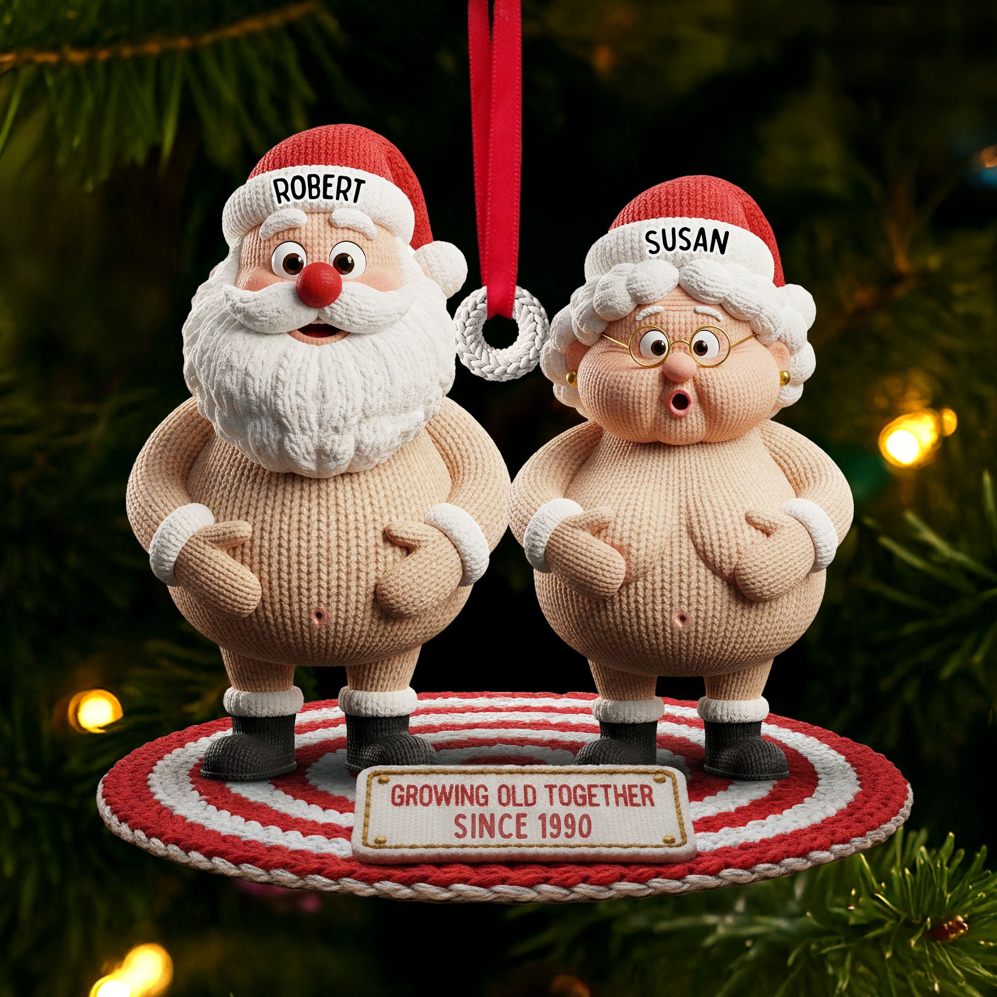 "Growing Old Together" - Naughty Old Couple Ornament - Personalized Gift for Couples Ornament MagicInPrints