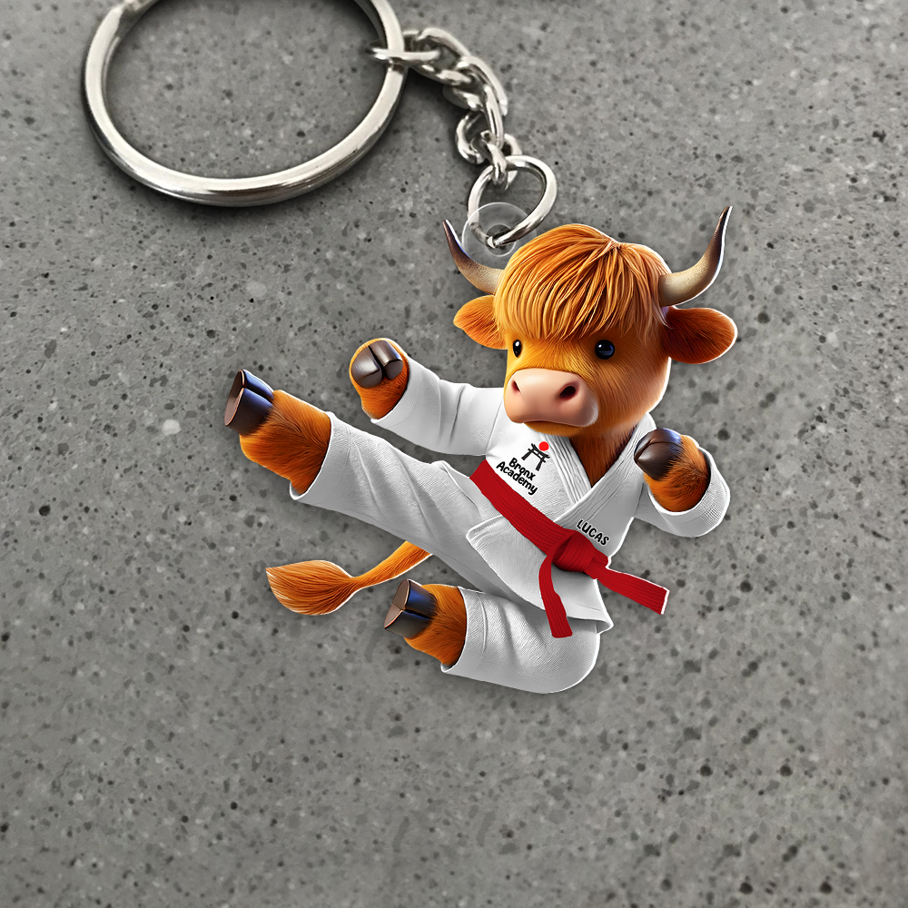 Personalized Bigfoot Karate Unicorn Keychain – Unique Gift for Pop Culture Enthusiasts Keychains PopCulturePrints