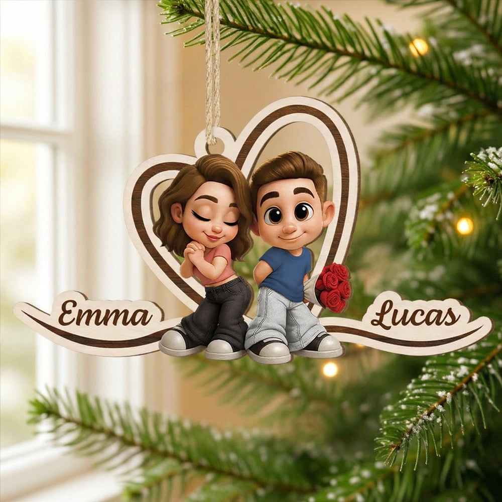 Personalized Couple Christmas Ornament for Lovers - Romantic Holiday Decor Ornament MagicInPrints