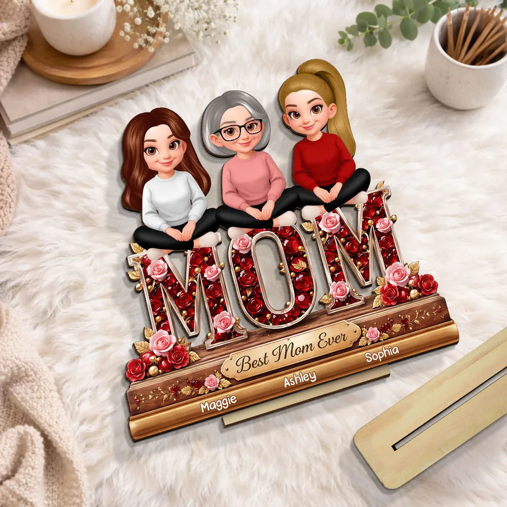 Custom Mother's Day Mom Figurine with Names - Sentimental Gift Plaque MagicInPrints