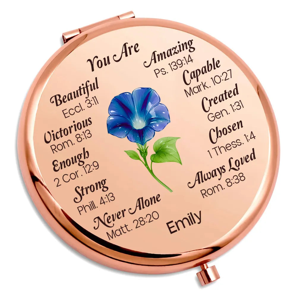 Personalized Compact Mirror for Women - Inspirational Bible Verses Gift Beauty Tools MagicInPrints