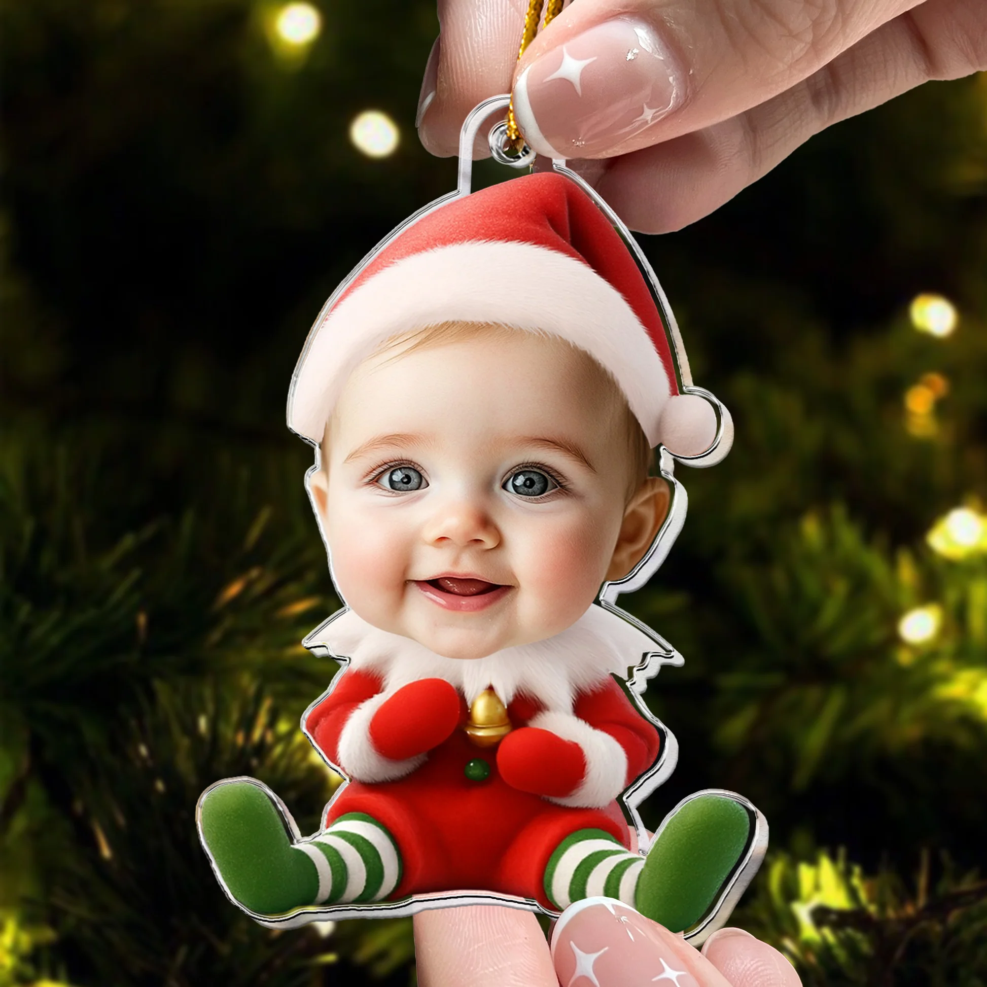 Custom Baby Face Christmas Ornament for Families - Holiday Decoration Ornament MagicInPrints