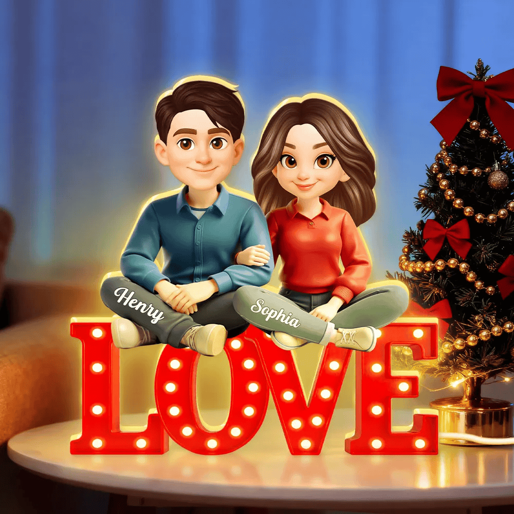 Custom Couple Figurine Love Sign for Romantic Gift - Personalized Home Decor Plaque MagicInPrints