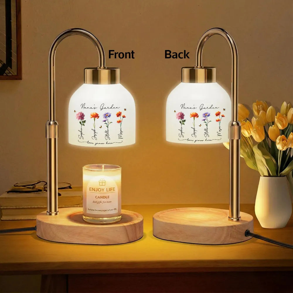 Personalized Floral Lamp for Nana - Custom Names - Sentimental Gift Lamp MagicInPrints