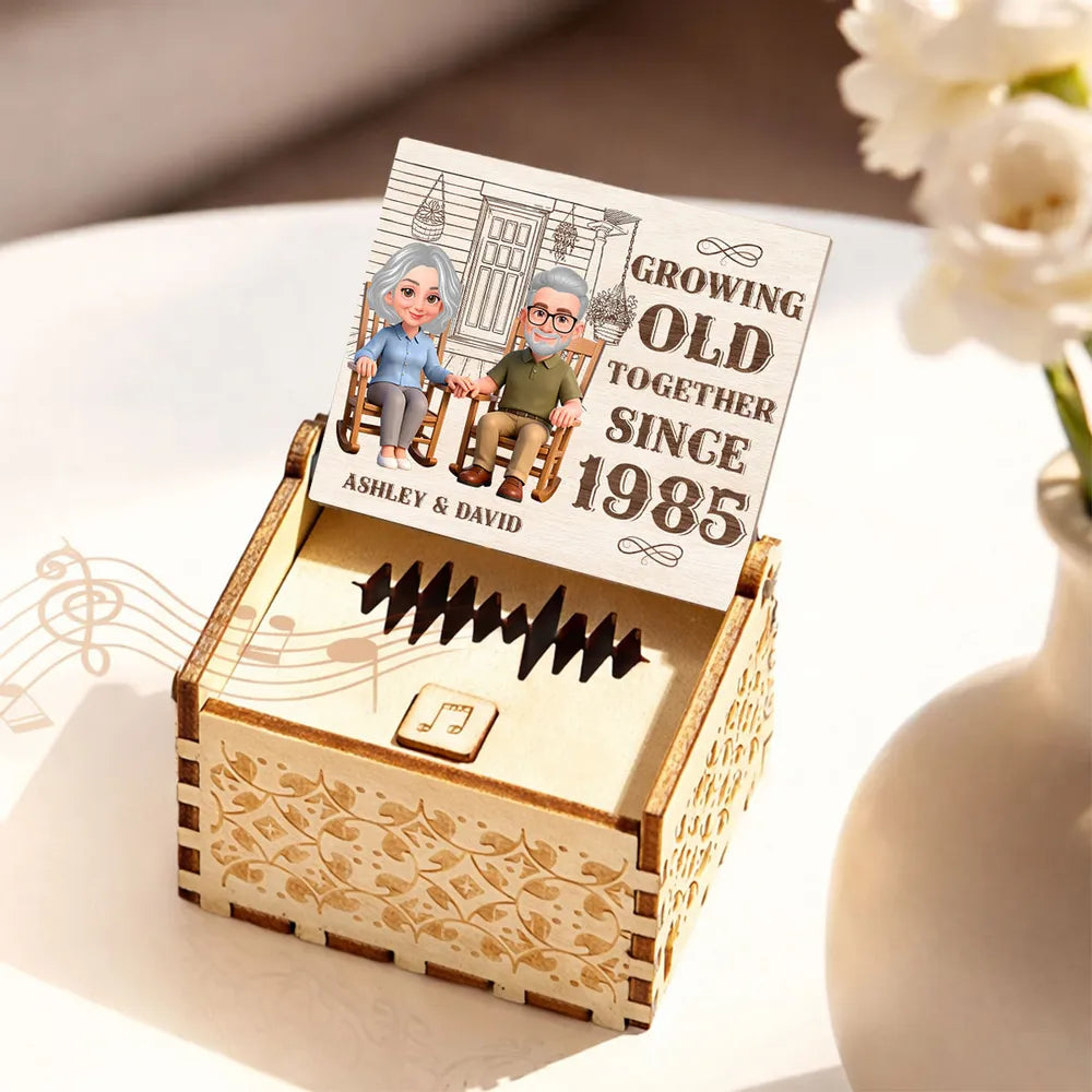Personalized Wooden Music Box for Couples - Anniversary Gift Since 1985 Plaque MagicInPrints