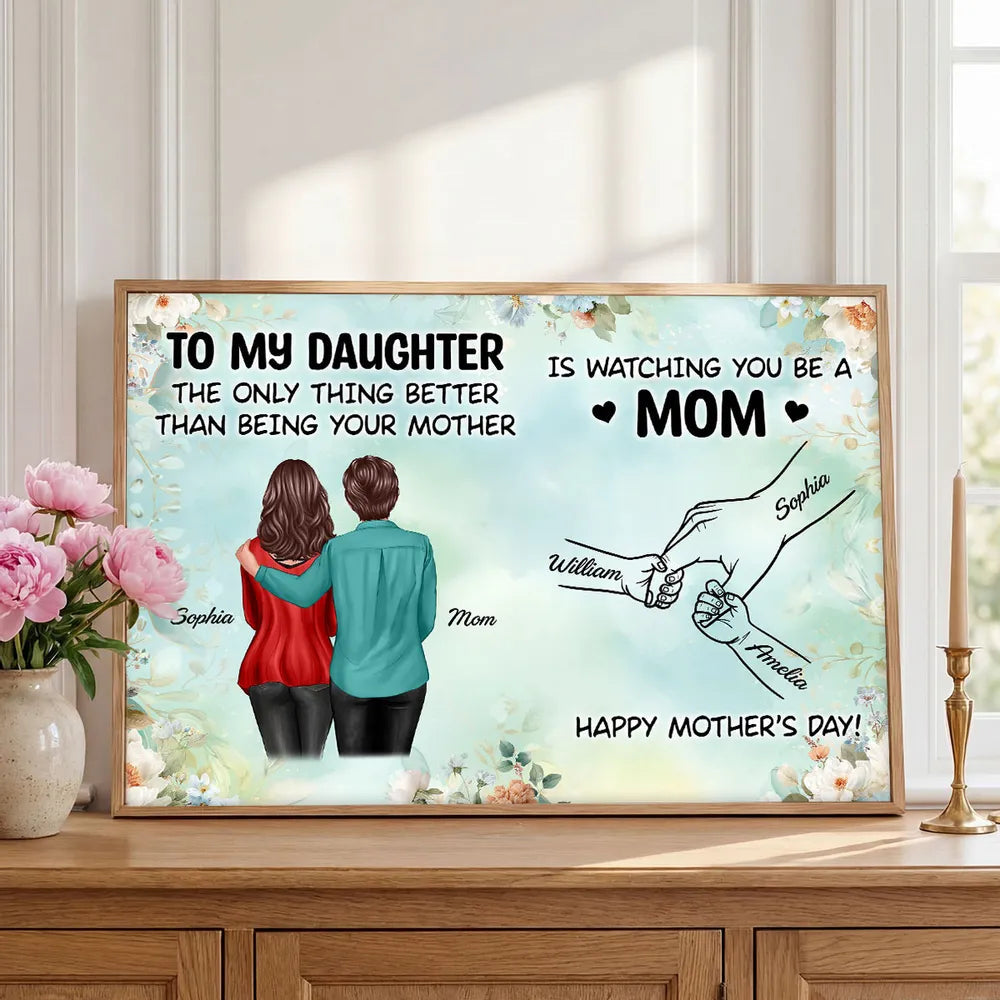 Personalized Mother's Day Canvas for Daughter - Sentimental Gift with Custom Names Poster or Canvas MagicInPrints