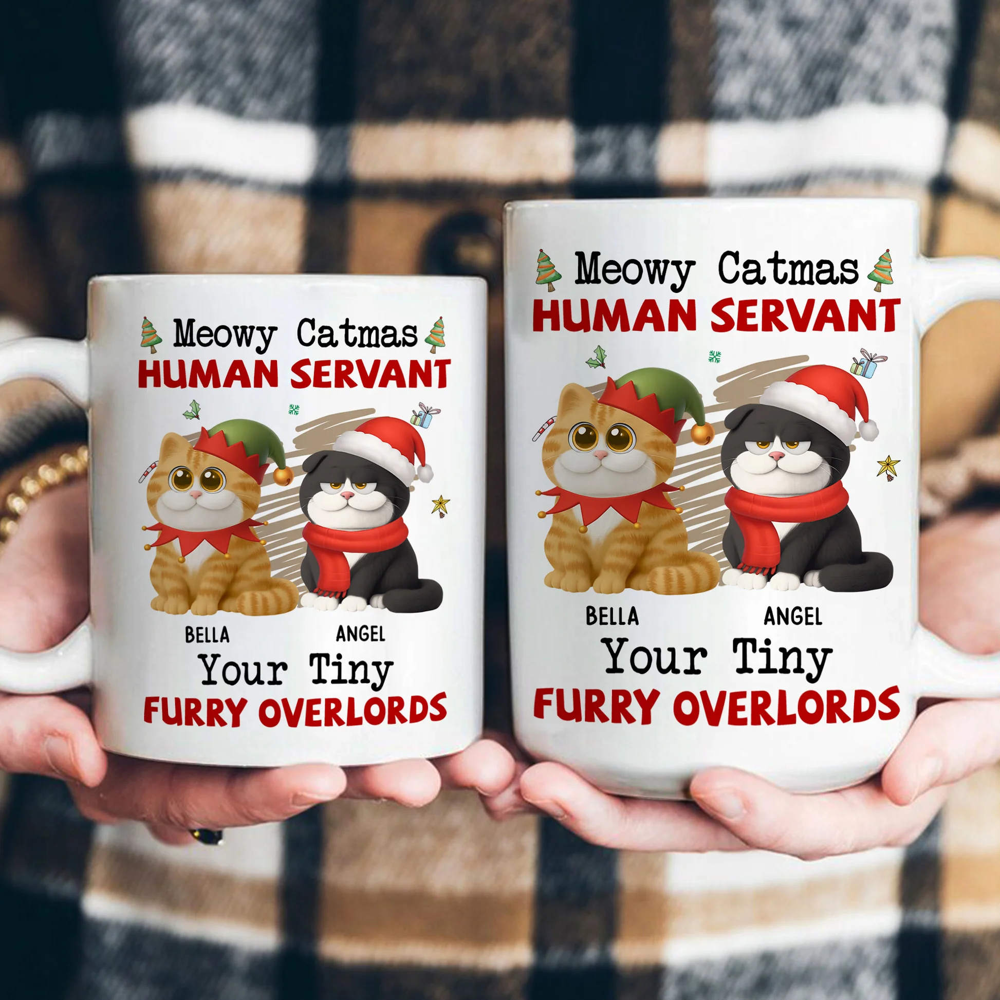 Personalized Cat Lover Christmas Mug - Meowy Catmas Gift for Pet Owners Cup MagicInPrints