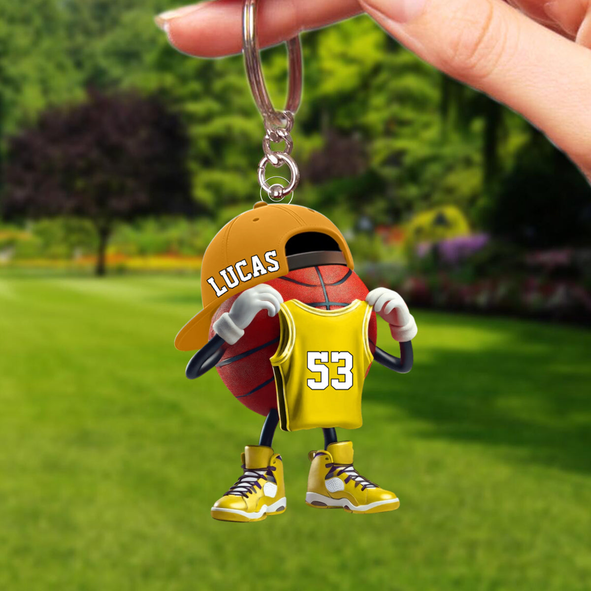 Personalized Basketball Keychain for Sports Fans - Custom Name Gift Keychain MagicInPrints