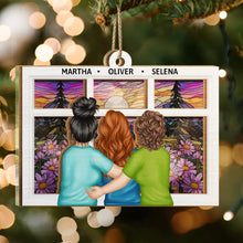 Load image into Gallery viewer, Sisters by the Window – Personalized Suncatcher Ornament – Gift for Sisters Suncatcher Ornament MagicInPrints
