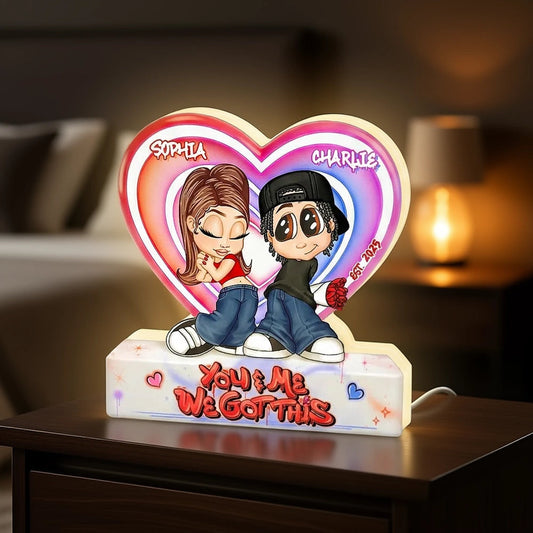 Personalized LED Heart Lamp for Couples - Romantic Gift Plaque MagicInPrints