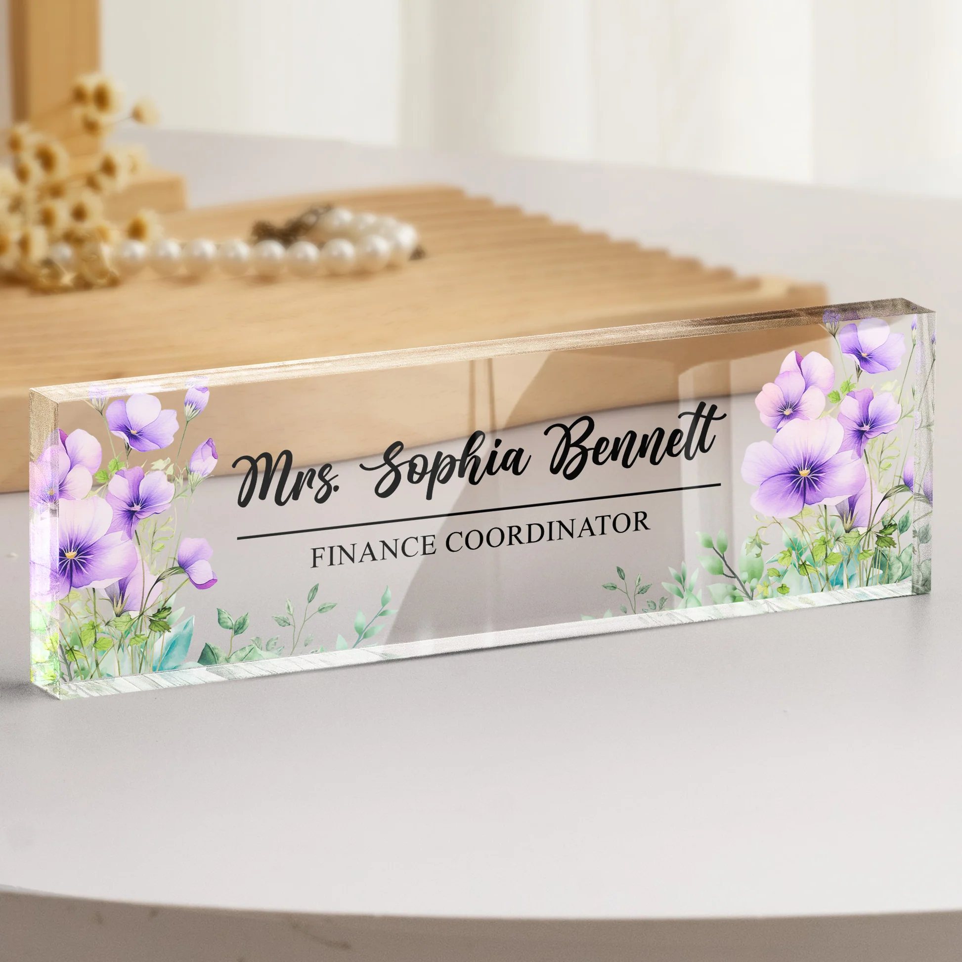 Personalized Acrylic Desk Name Plate for Professionals - Office Decor Plaque MagicInPrints