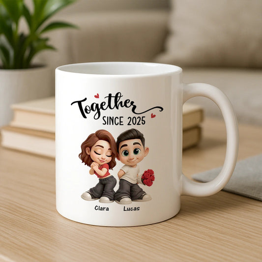 Personalized Couple Mug for Lovers with Cartoon Characters - Anniversary Gift Cup MagicInPrints
