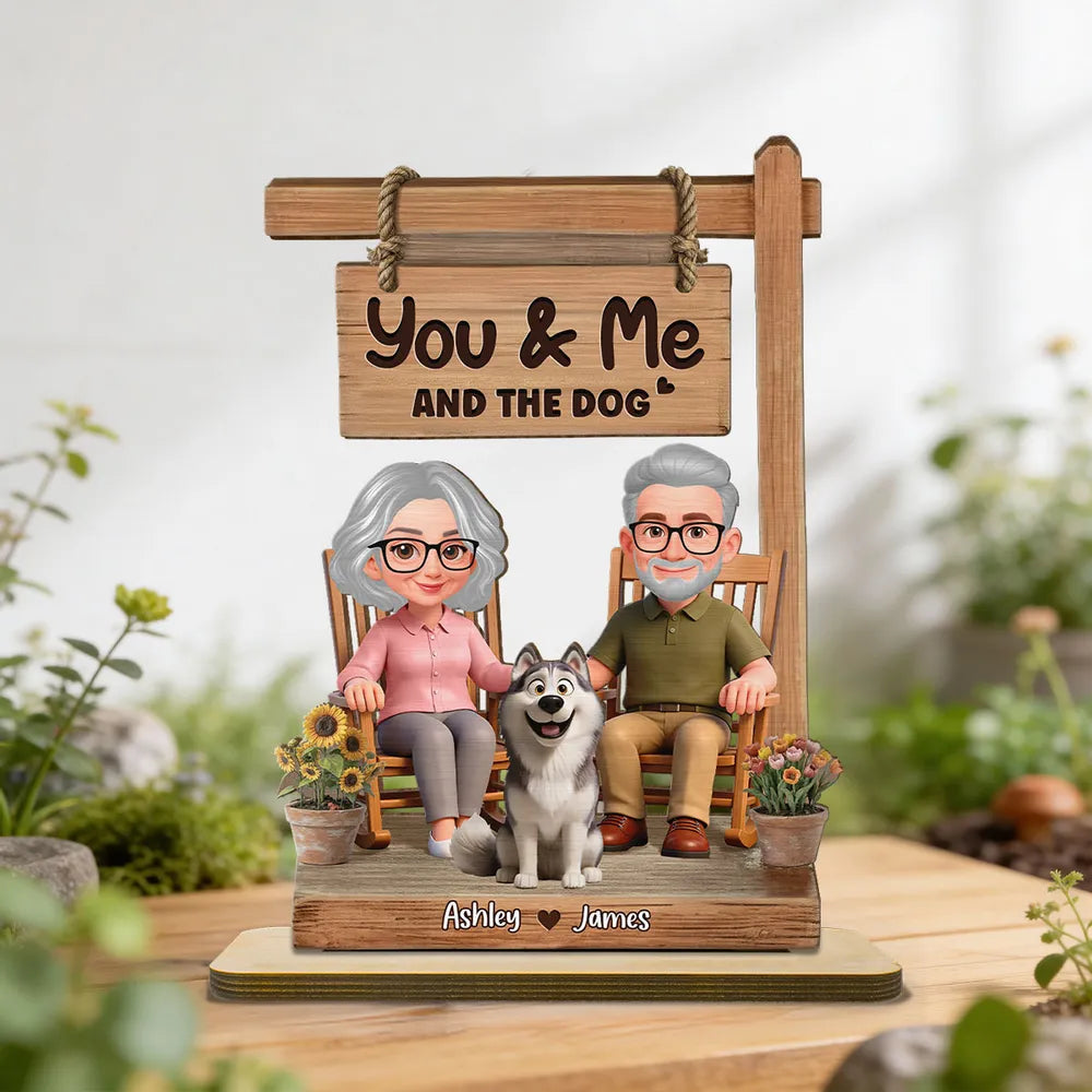 Personalized Wooden Figurine for Dog Lovers - Anniversary Gift for Couples Plaque MagicInPrints