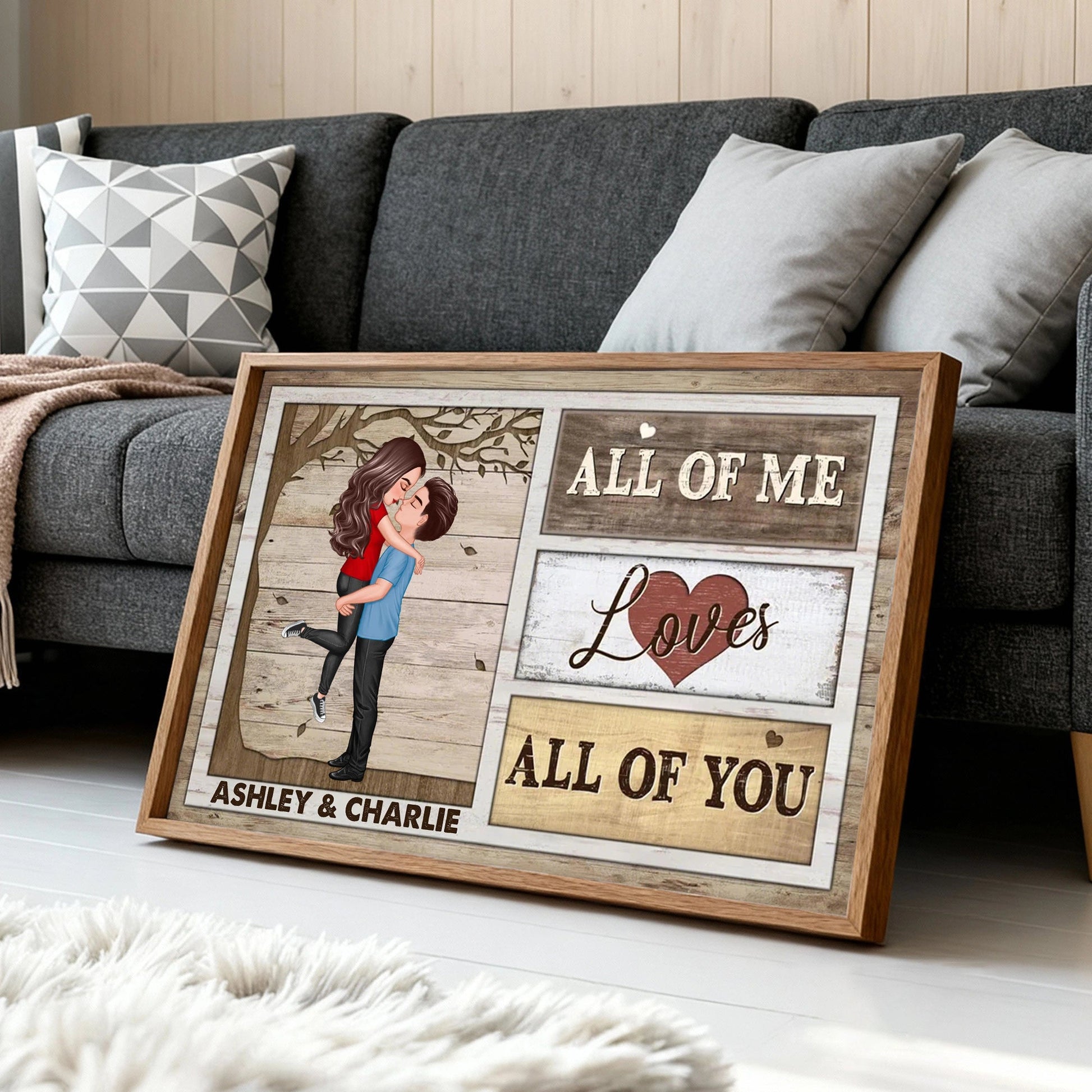 Personalized Romantic Canvas Print for Couples with Custom Names - Anniversary or Wedding Gift Other MagicInPrints