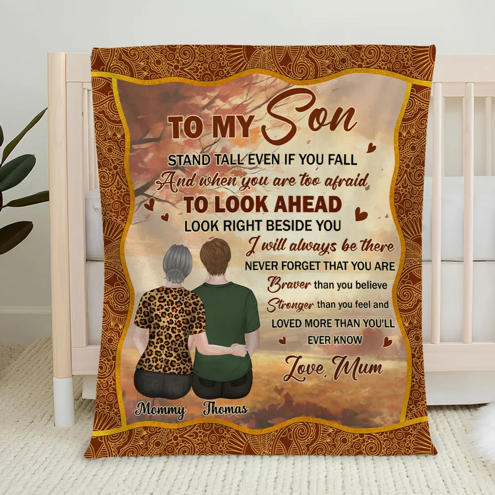 Personalized Fleece Blanket for Son - Sentimental Gift from Mom Blanket MagicInPrints