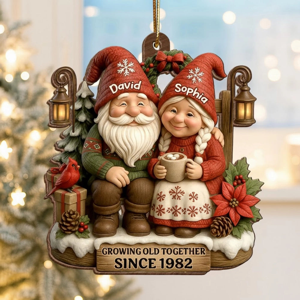 Personalized Christmas Ornament for Couples - Growing Old Together Keepsake Ornament MagicInPrints