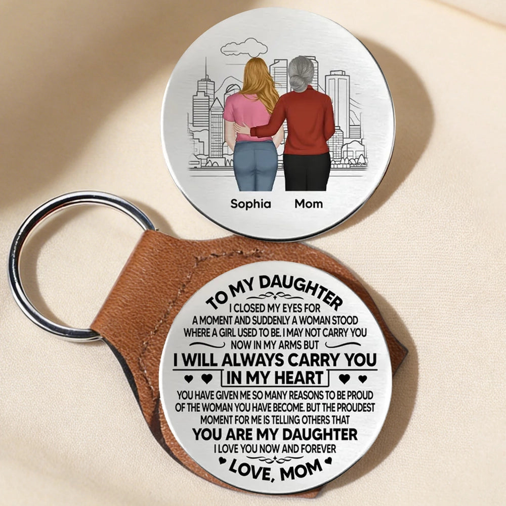 Personalized Leather Keychain for Daughter - Sentimental Gift from Mom Keychain MagicInPrints