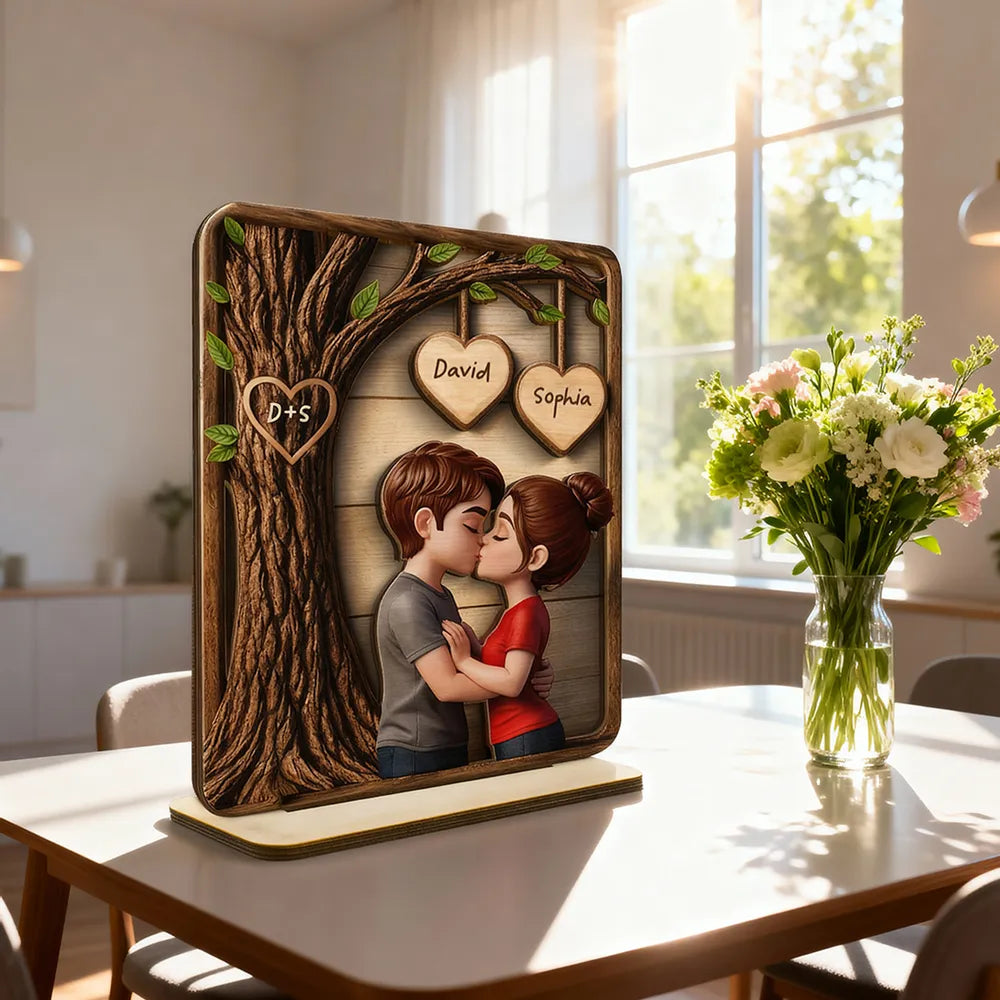 Personalized Wooden Couple Plaque for Lovers - Romantic Gift Plaque MagicInPrints